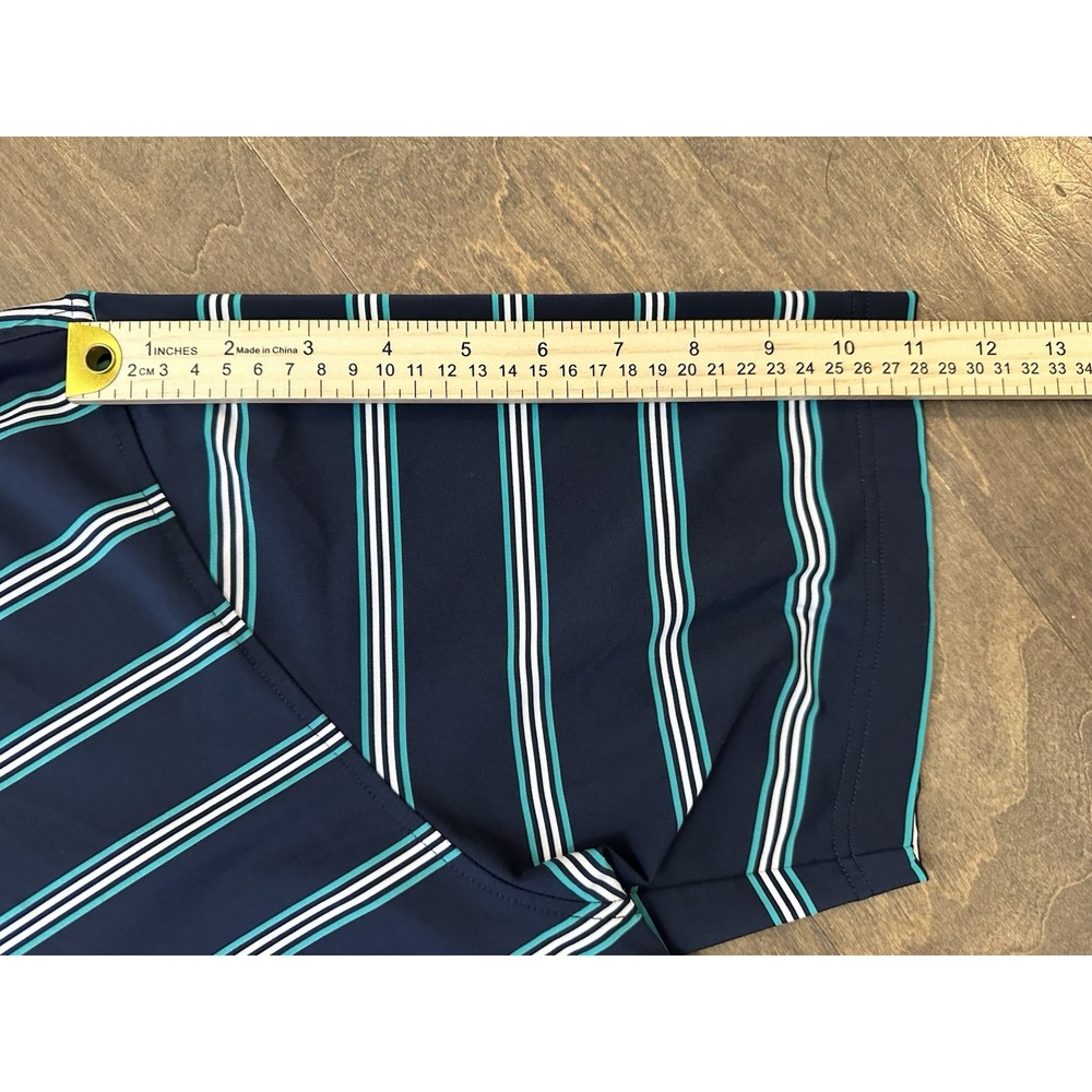 Footjoy Polo Large Blue Striped TPG Scottsdale Short Sleeve Golf Logo - Picture 7 of 11